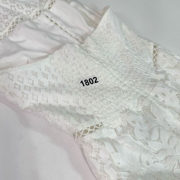 Parker Dress Womens XS Midi White Lace Tulum Halter Beachy Asymmetrical Hem New - Picture 8 of 10